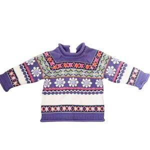 Vtg 1990s Y2K Children’s Place Purple Snowflake Sweater 6-9M